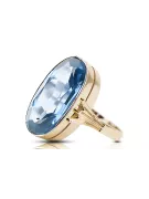 Akvamarinas 14k geltono aukso Žiedas Vintažinis stilius vrc113y